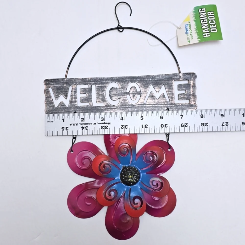 NWT Rustic Metal Welcome Sign Outdoor Indoor Garden Trend Hanging Home Decor - Picture 3 of 5